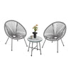 Set Patio in Polyrattan con 2Sedie Tavolino per Giardino Esterno Moderno e Confortevole