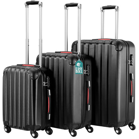 Set 3 Valigie Rigide Ruote Easy roll, Bagaglio mano e viaggio, Trolley Resistente