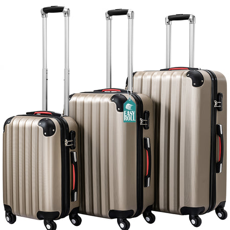 Set 3 Valigie Rigide Ruote Easy roll, Bagaglio mano e viaggio, Trolley Resistente