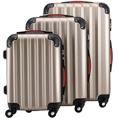 Set 3 Valigie Rigide Ruote Easy roll, Bagaglio mano e viaggio, Trolley Resistente
