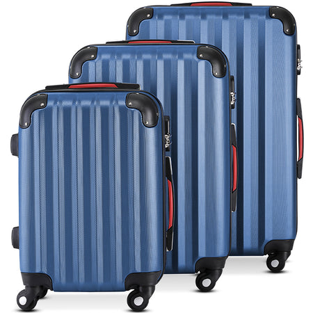 Set 3 Valigie Rigide Ruote Easy roll, Bagaglio mano e viaggio, Trolley Resistente