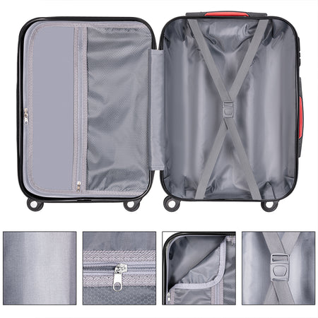 Set 3 Valigie Rigide Ruote Easy roll, Bagaglio mano e viaggio, Trolley Resistente