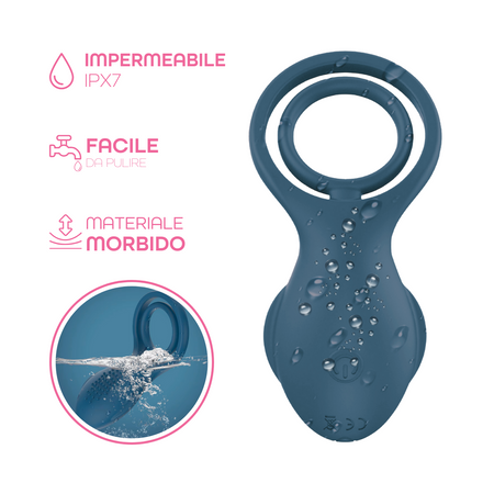 Anello Vibrante per Pene in Silicone con 10 Modalità Ricaricabile Silenzioso