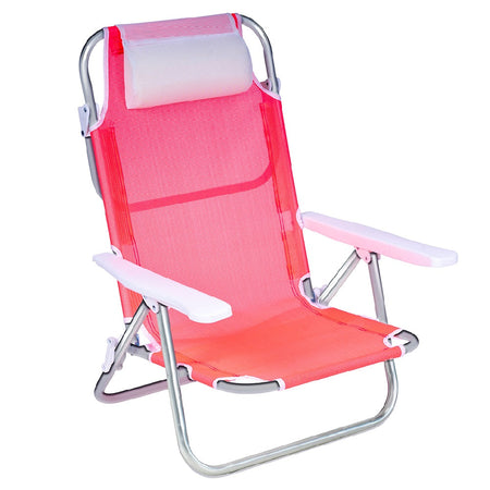 Sdraio Spiaggina Pieghevole in Alluminio Schienale Reclinabile Tessuto Textilene