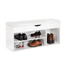 Panca Scarpiera Multifunzione con Cuscino, 3Ripiani e Seduta Apribile 104x29.5x49cm