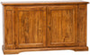 Biscottini Credenza Country in legno massello di tiglio finitura noce L180xPR58xH105 cm. Made in Italy