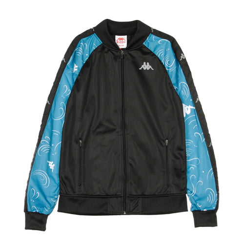 KAPPA Giacchetta Uomo Banda Bomber Slim Graphic Black/blue Japan/silver da uomo