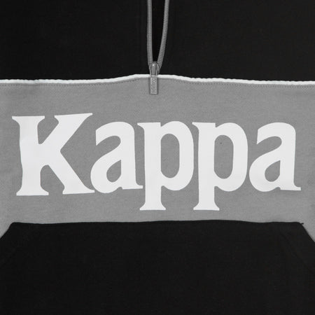 KAPPA Felpa Cappuccio Zip Uomo Authentic 90 Barna Black/grey Flint/white da uomo