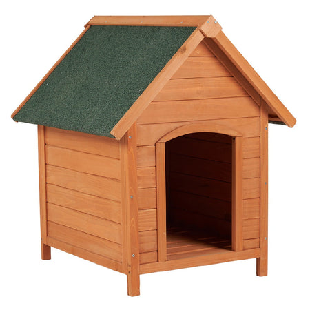 Cuccia per Cani in Legno Rialzata da Esterno Tetto impermeabile Ingresso ad arco