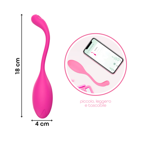Ovetto Vibrante con App Vibratore Punto G e Clitoride in Silicone 9 Modalità USB