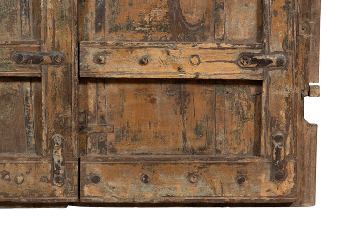 Biscottini Porta portone in legno massello e ferro da interno o da esterno vecchia e antica medievale