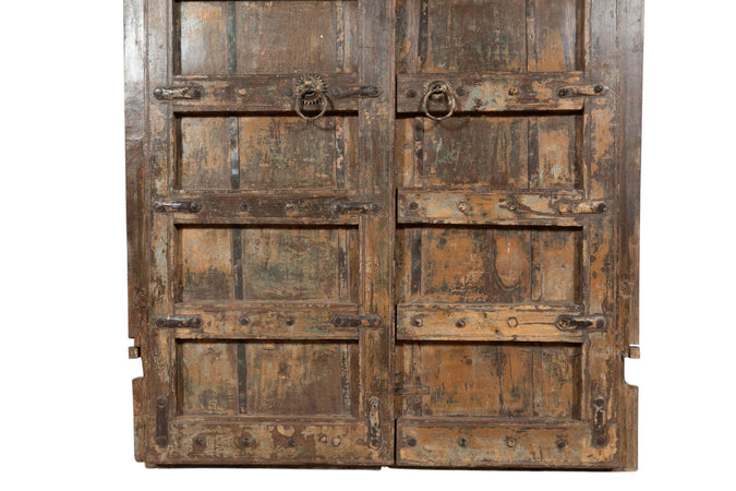 Biscottini Porta portone in legno massello e ferro da interno o da esterno vecchia e antica medievale