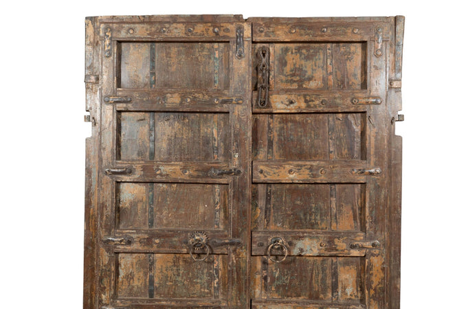 Biscottini Porta portone in legno massello e ferro da interno o da esterno vecchia e antica medievale