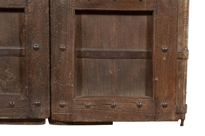 Biscottini Porta portone in legno massello e ferro da interno o da esterno vecchia e antica medievale