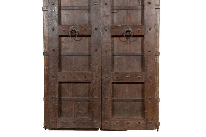 Biscottini Porta portone in legno massello e ferro da interno o da esterno vecchia e antica medievale