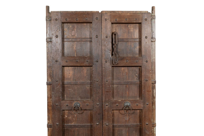 Biscottini Porta portone in legno massello e ferro da interno o da esterno vecchia e antica medievale