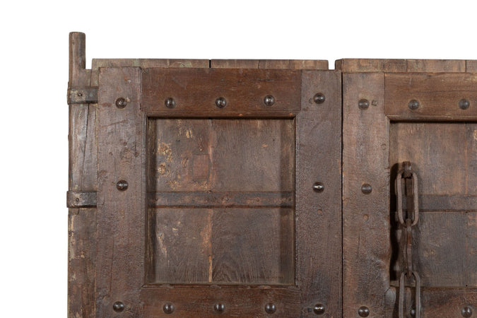 Biscottini Porta portone in legno massello e ferro da interno o da esterno vecchia e antica medievale