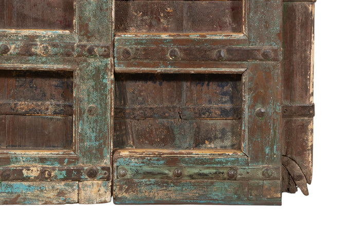 Biscottini Porta portone in legno massello e ferro da interno o da esterno vecchia e antica medievale