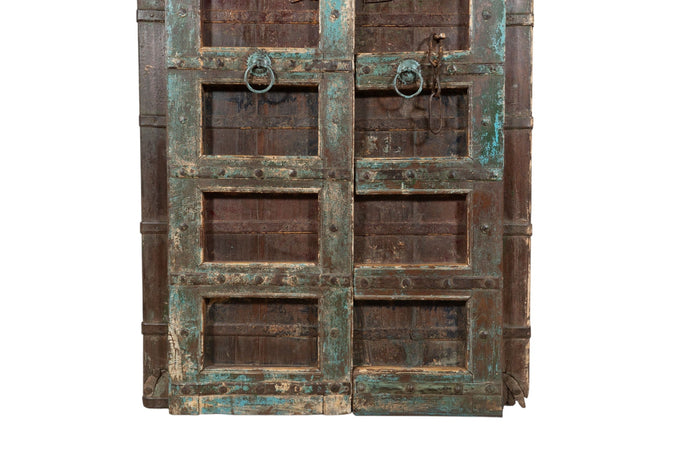 Biscottini Porta portone in legno massello e ferro da interno o da esterno vecchia e antica medievale