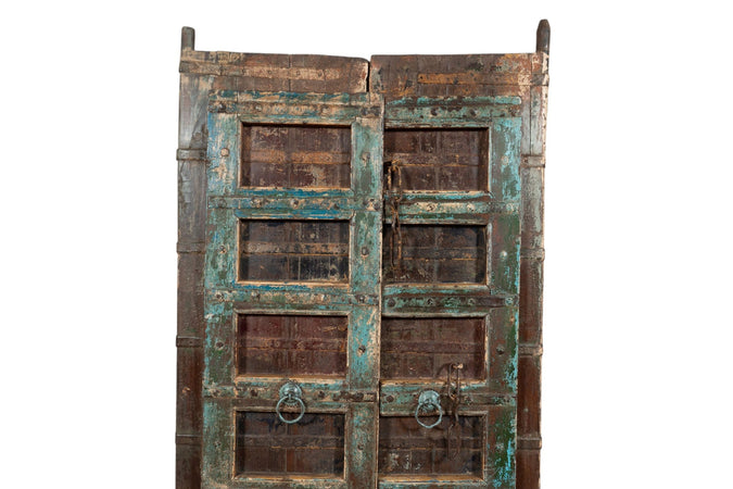 Biscottini Porta portone in legno massello e ferro da interno o da esterno vecchia e antica medievale