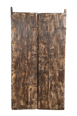 Biscottini Porta portone in legno massello e ferro da interno o da esterno vecchia e antica medievale