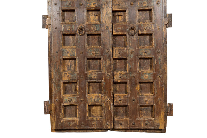Biscottini Porta portone in legno massello e ferro da interno o da esterno vecchia e antica medievale