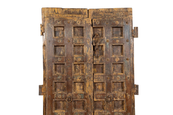 Biscottini Porta portone in legno massello e ferro da interno o da esterno vecchia e antica medievale