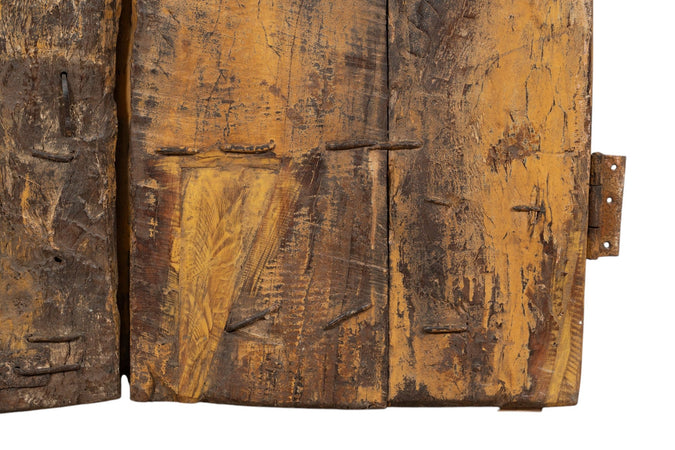 Biscottini Porta portone in legno massello e ferro da interno o da esterno vecchia e antica medievale