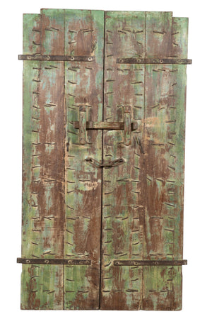 Biscottini Porta portone in legno massello e ferro da interno o da esterno vecchia e antica medievale