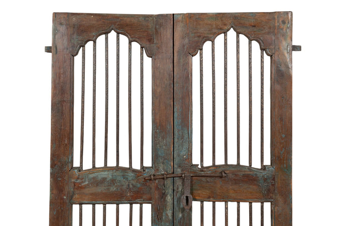Biscottini Porta portone in legno massello e ferro da interno o da esterno vecchia e antica medievale