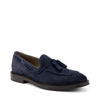 Frau mocassini uomo in camoscio blu con nappina 71A2