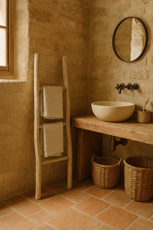 Biscottini Scala portasciugamani in legno finitura bianca