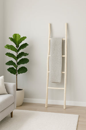 Biscottini Scala portasciugamani in legno finitura bianca