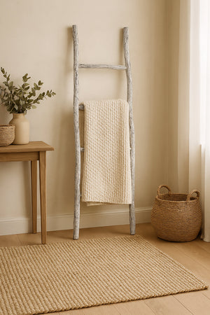 Biscottini Scala portasciugamani in legno finitura nera