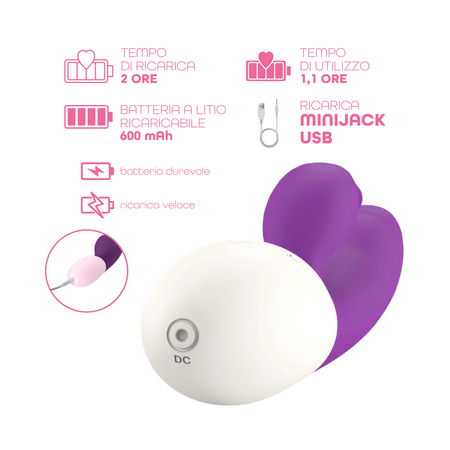 Vibratore Rabbit Doppia Stimolazione Punto G e Clitoride 10 Modalità Vibrazione
