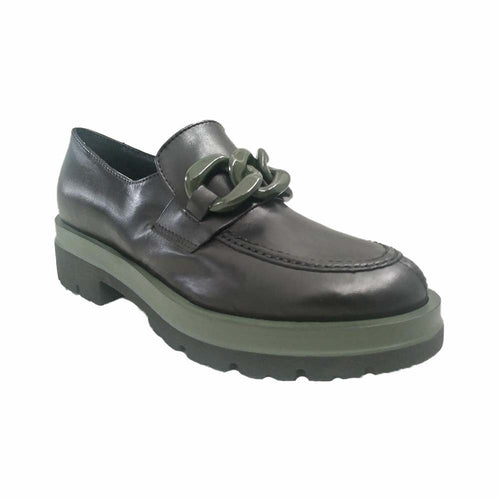 VERNISSAGE Scarpa donna in pelle nera e verde 22690