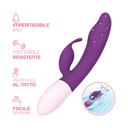 Vibratore Rabbit Doppia Stimolazione Punto G e Clitoride 10 Modalità Vibrazione