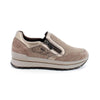 SCARPA DONNA CON ZIP LATERALE IN CAMOSCIO FANGO