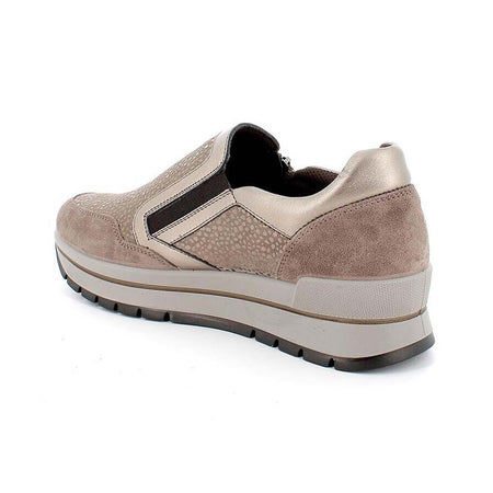 SCARPA DONNA CON ZIP LATERALE IN CAMOSCIO FANGO