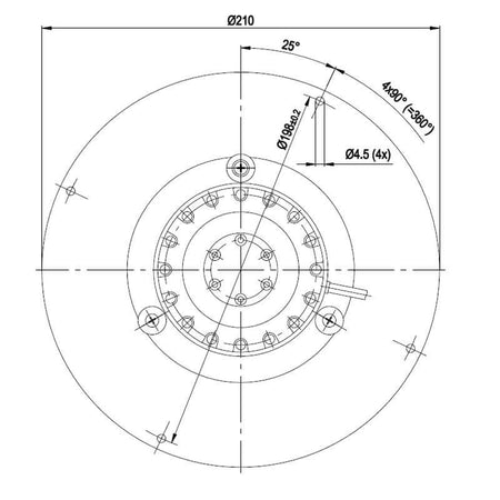 Estrattore Ebm R2e180-Cg82 Con Encoder 72W Ventola 180Mm Stufe a Pellet Camminetti 14706004