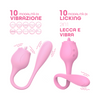 Stimolatore Clitorideo Licking Vibratore Punto G a forma di Rosa Lecca e Vibra