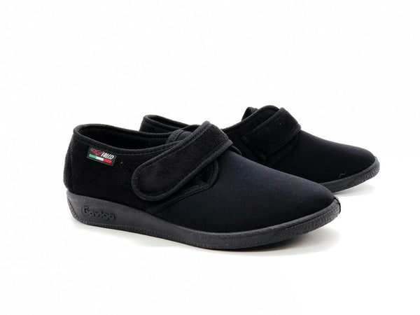 GAVIGA Pantofola donna in panno e tessuto nero