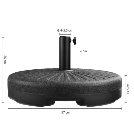 Base Ombrellone da Giardino in HDPE Riempimento fino a 28 kg per pali 38/48 mm