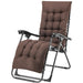 Poltrona da Giardino Pieghevole con Cuscino Imbottito e Struttura in Acciaio Marrone