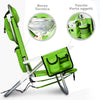 Spiaggina Pieghevole Alluminio con Borsa Termica Reclinabile e Spallacci Verde