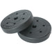 Set 2 Dischi Pesi Bilanciere Manubrio 10kg Plastificati Cemento 5kg x 2 Nero