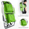 Spiaggina Pieghevole Alluminio con Borsa Termica Reclinabile e Spallacci Verde