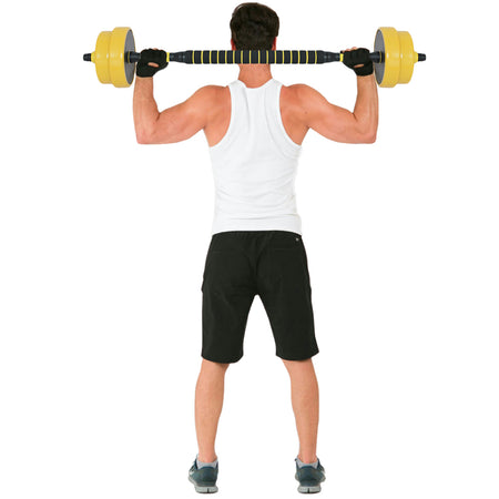 Set Manubri Bilanciere 10kg Pesi Fitness Allenamento Casa 2 Modalità Antiscivolo