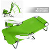 Spiaggina Pieghevole Alluminio con Borsa Termica Reclinabile e Spallacci Verde