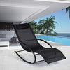 Sedia Sdraio a Dondolo Gravità Zero per Esterni con Cuscino Imbottito Nero